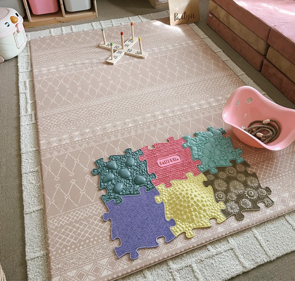 Muffik Tots Sensory Playmat Set 2 Pastel - 6 pieces