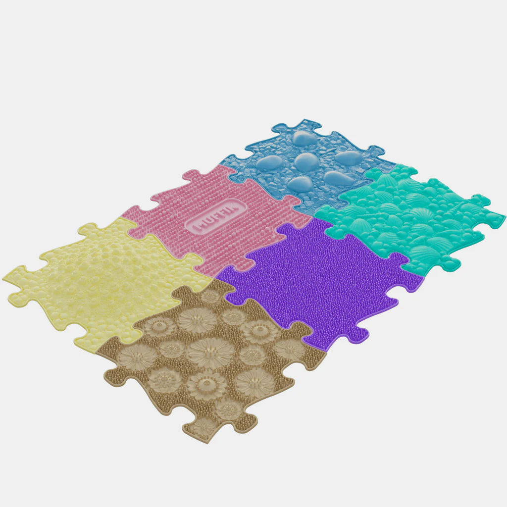 Muffik Tots Sensory Playmat Set 2 Pastel - 6 pieces