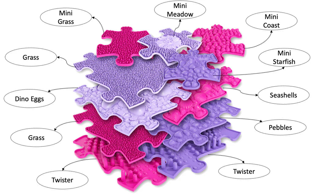 Muffik Pink Sensory Playmat Set - 11 pieces