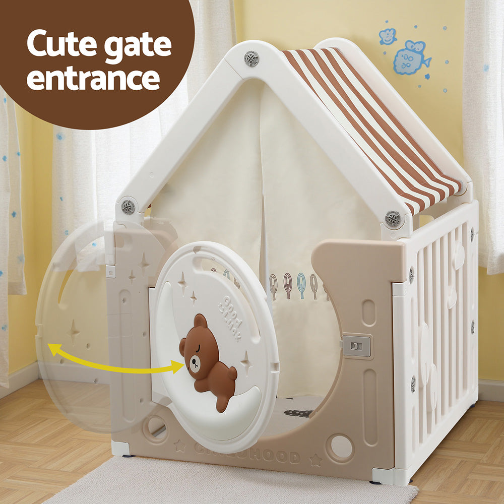 Keezi Kids Play Tent Playhouse Castle with Floor Mat 85CMX113CM