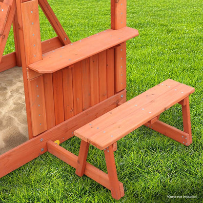 Rovo Kids Outdoor Slide and Swing Play Set with Climbing Wall and Sandpit