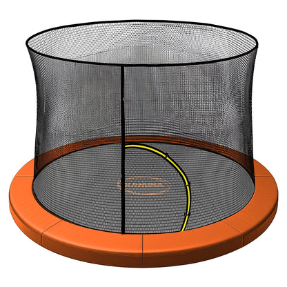 Kahuna 10ft Trampoline Pad and Net - Orange