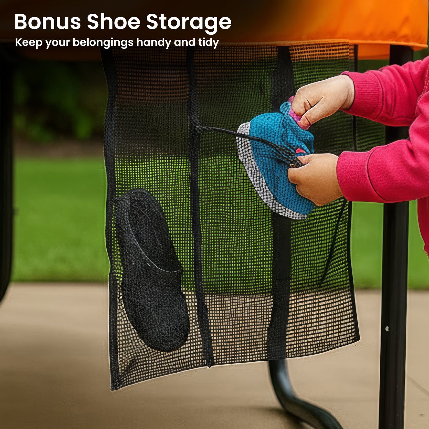 Kahuna 10ft Twister Springless Trampoline Safety Net Pad Mat Outdoor Orange